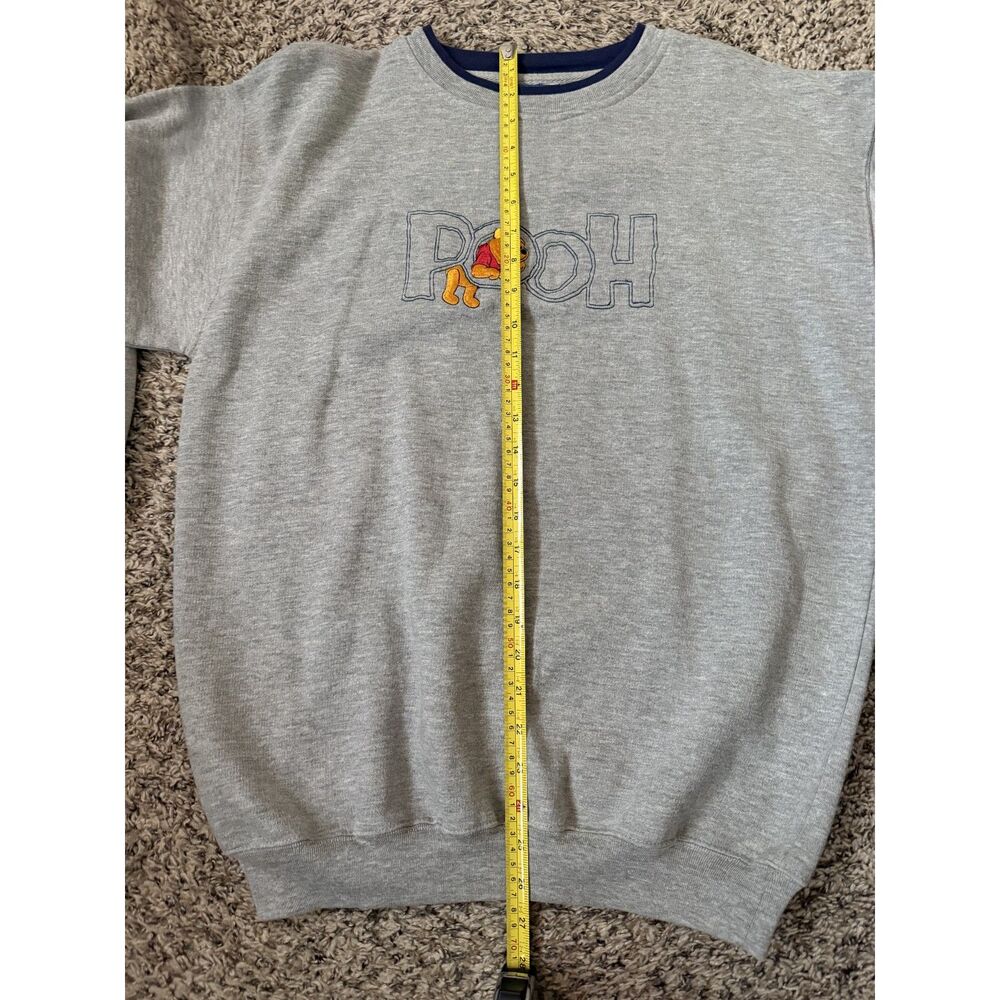 Vintage‎ Disney Winnie The Pooh Embroidered Sweatshirt - Grey & Navy - Large - Picture 8 of 9